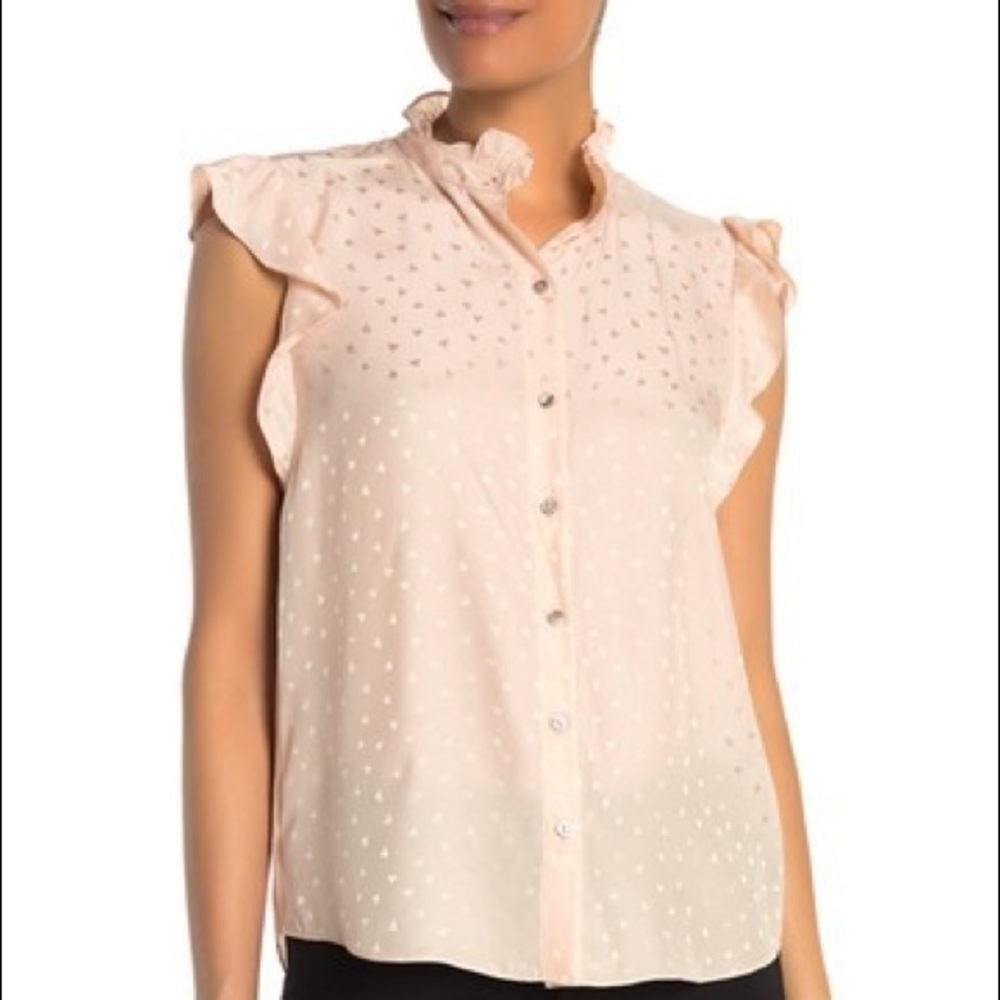 Rebecca Taylor Print Sleeveless Silk Blouse